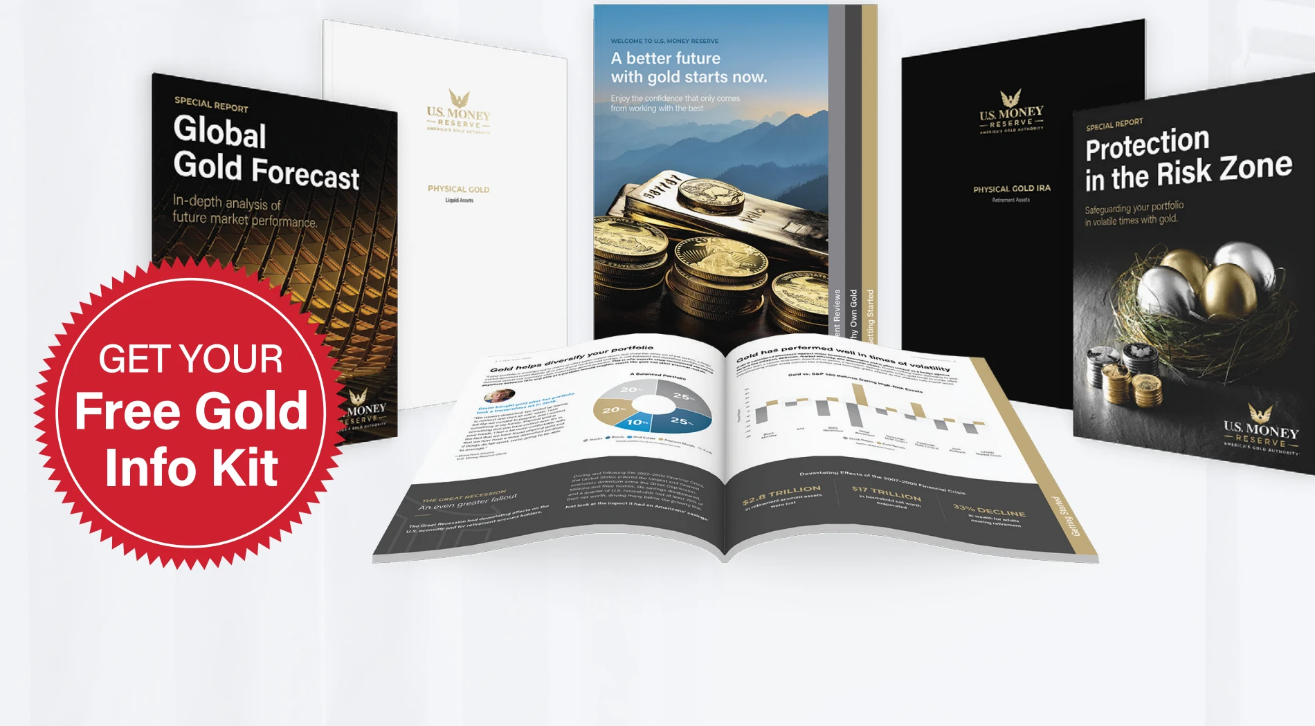 Free Gold Information Kit including the Global Gold Forecast and Protection in the Risk Zone reports