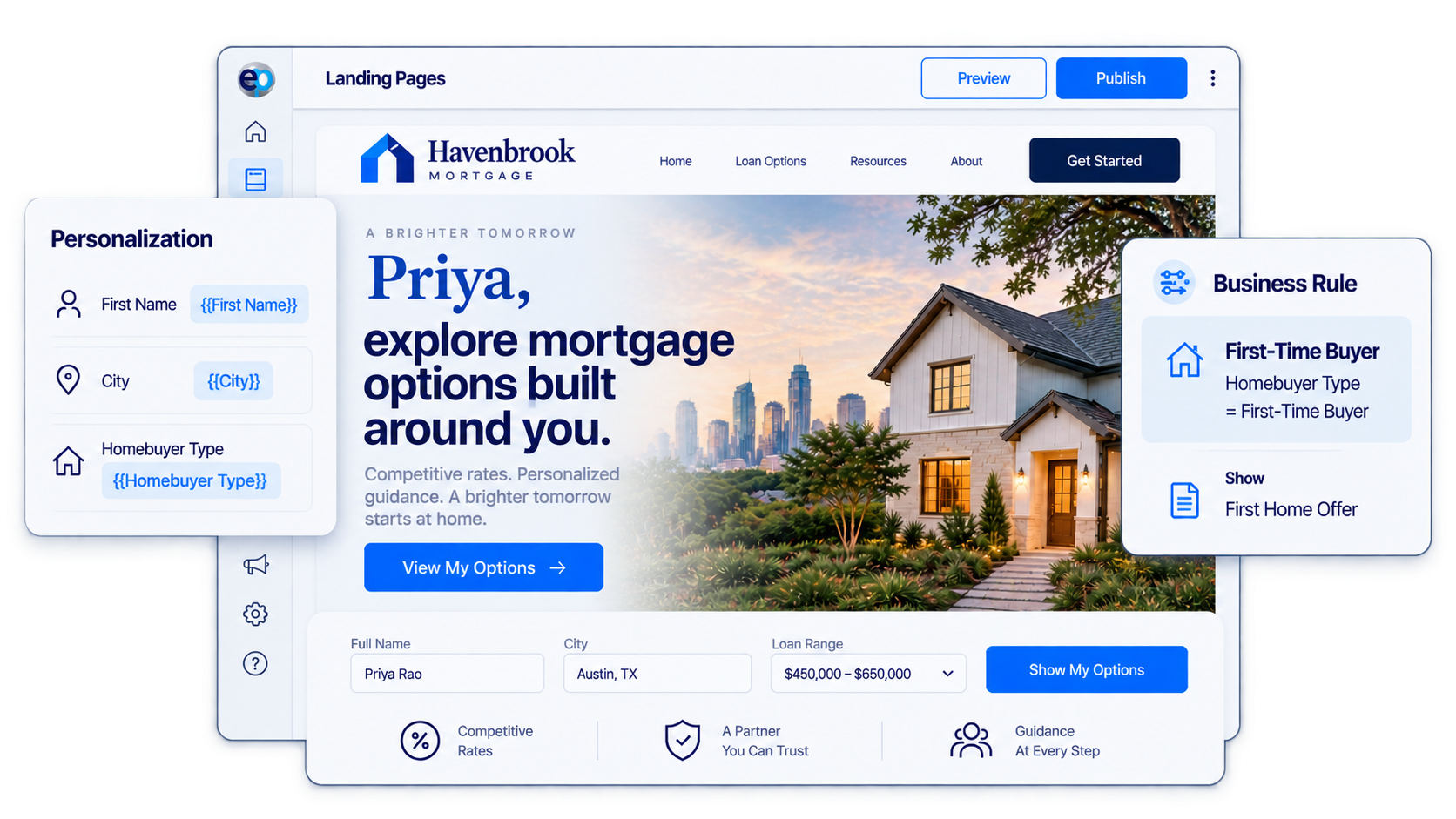 EasyPURL landing page personalization builder