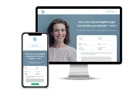 Personalized landing page example for capturing customer response.